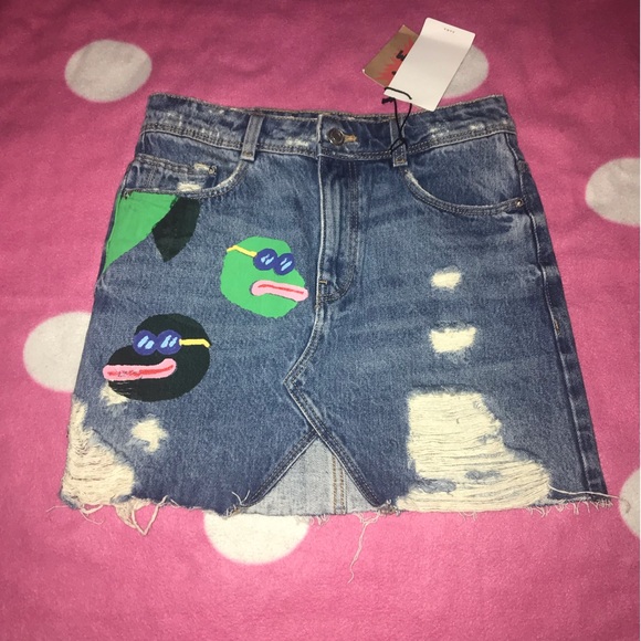 2/$25 🎉Zara denim mini skirt🎊 - Picture 2 of 3